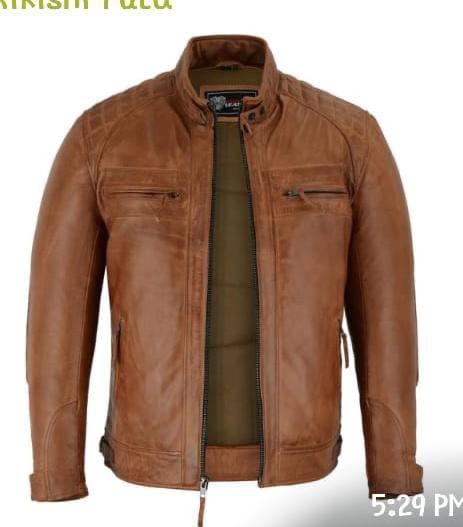 Tan Stand-Collar Pocket Jacket