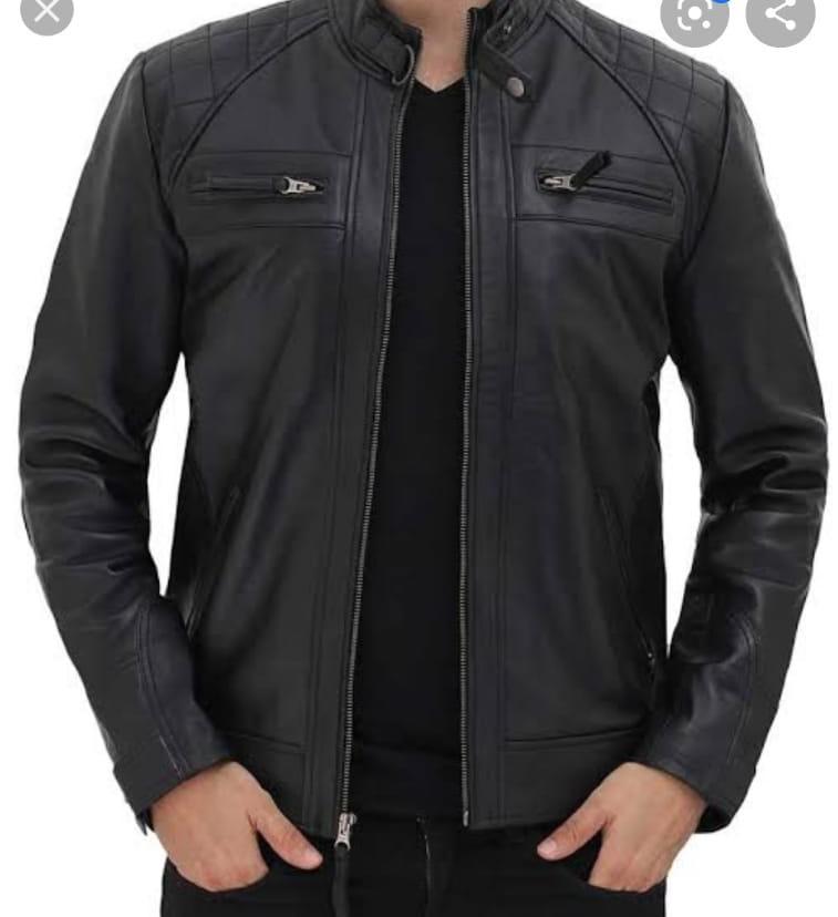 Black Panelled Cafe Racer Jacket