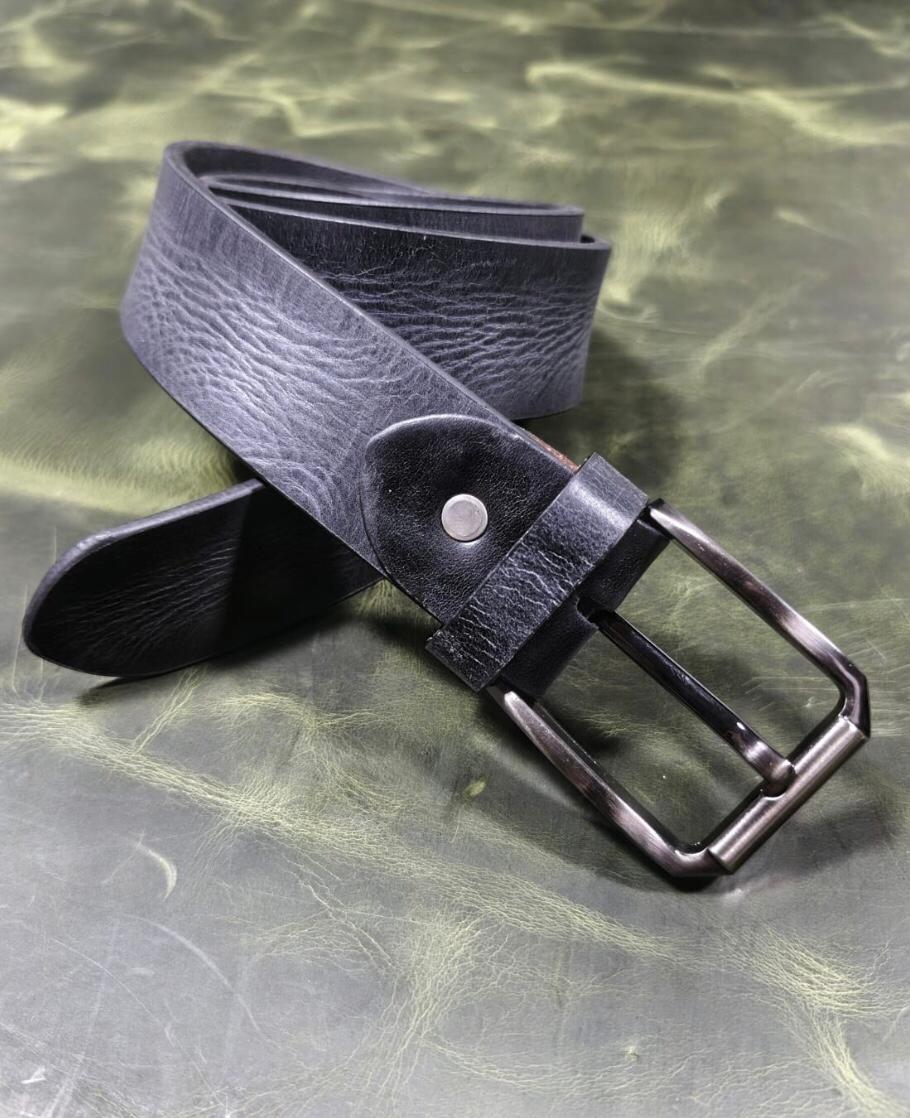 Charcoal Textured Pin-Buckle Belt