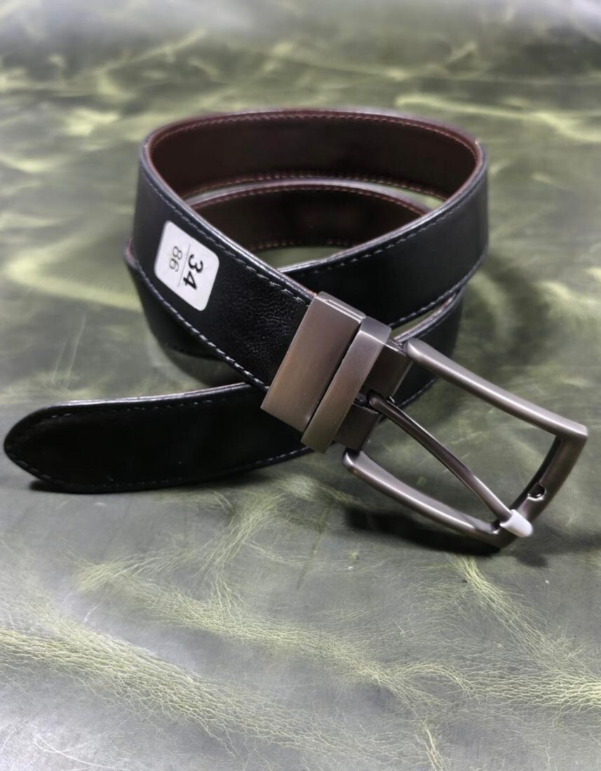 Classic Black Stitched Belt