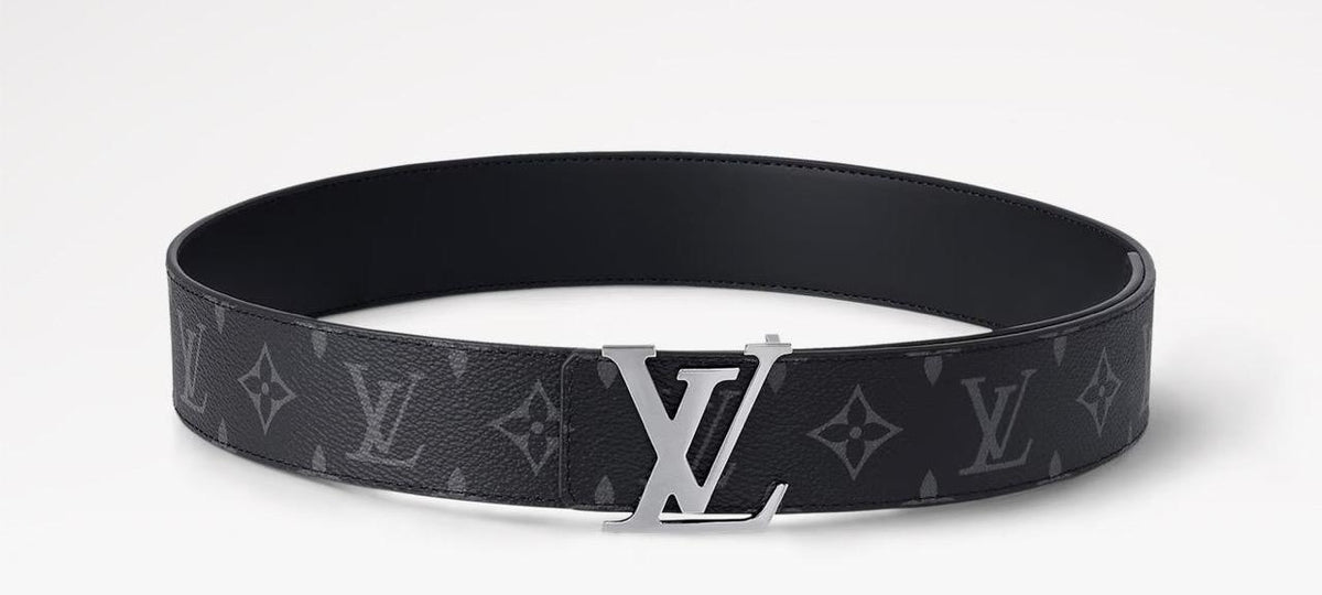 Black Monogram Letter-Buckle Belt