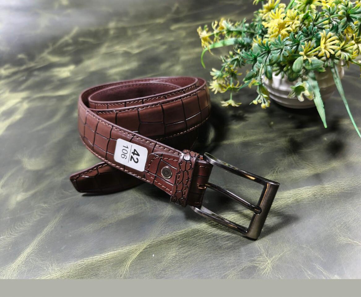 Crocodile-Pattern Pin-Buckle Belt - view 2