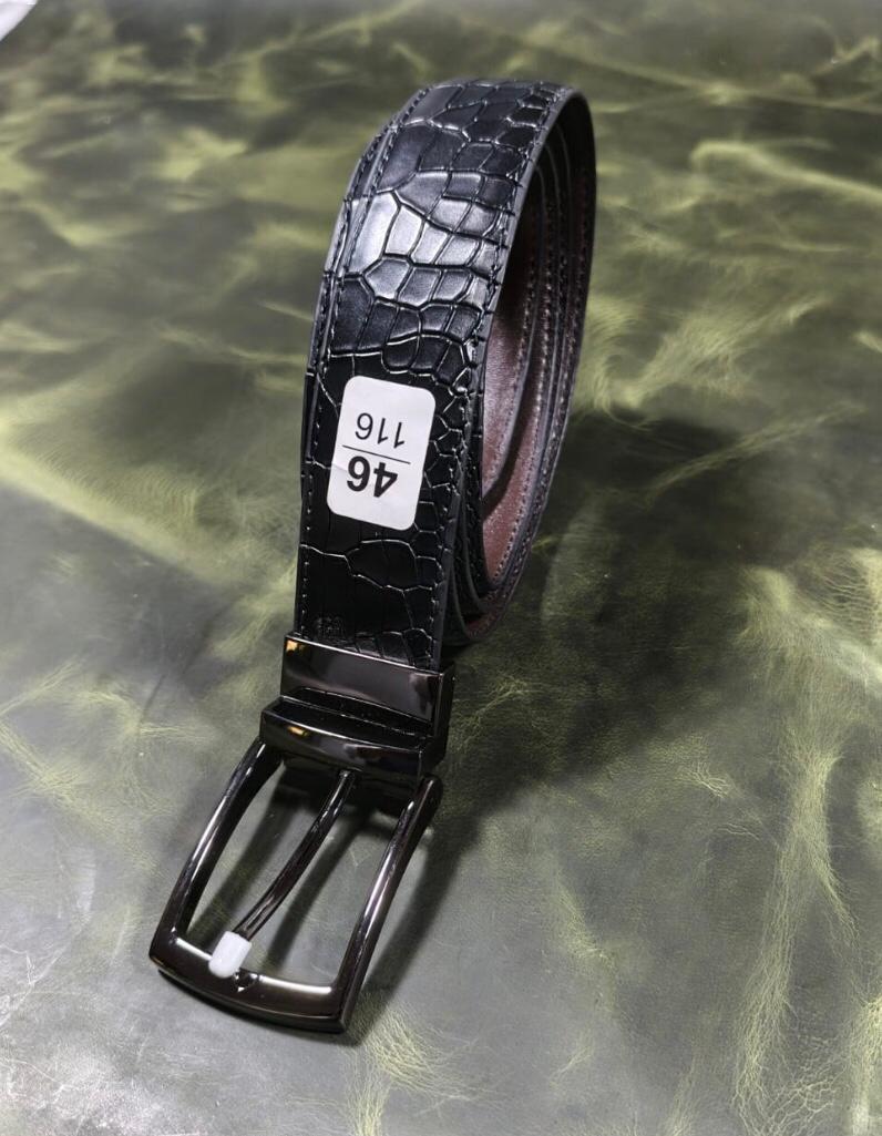Crocodile-Pattern Pin-Buckle Belt - view 1